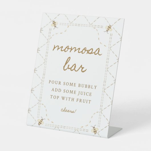 Panneau du Petit Baby shower d'abeilles Momosa (Recto)