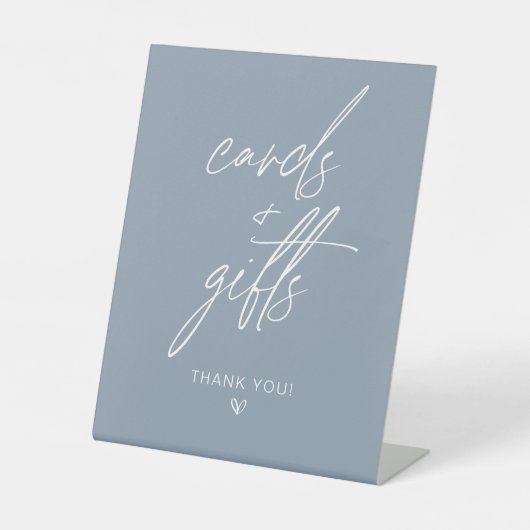 Panneau Dusty Blue Minimalist Cartes & Cadeaux (Recto)