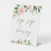 Panneau Élégant Blush Floral Sip Sip Hooray (Recto)