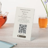 Panneau élégant de code QR pour pourboire | Pourbo (In SItu)