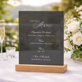 Panneau élégant de menu de boissons de mariage en