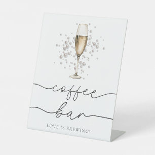 Panneau élégant Pearles et Prosecco Bar Café