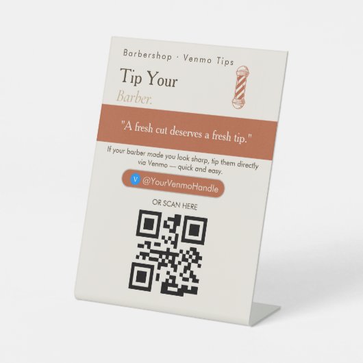 Panneau élégant QR Code pour votre barista | Pourb (Recto)