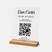 Panneau en acrylique blanc code QR écriture (Angle)