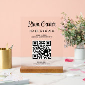 Panneau en acrylique blanc code QR écriture (Mariage)