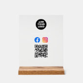 Panneau en acrylique de code QR des médias sociaux (Recto)