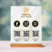 Panneau en acrylique de code QR des médias sociaux (Neutre)