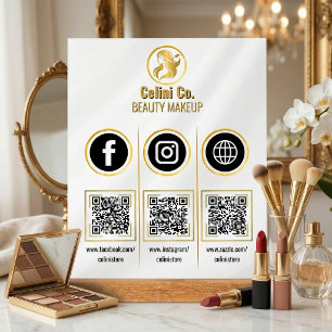 Panneau en acrylique de code QR des médias sociaux