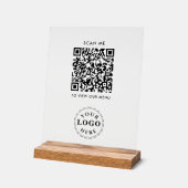 Panneau en acrylique de code QR – Menu de paiement (Angle)