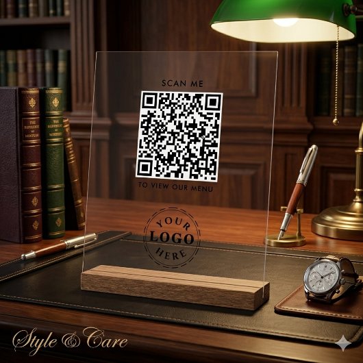 Panneau en acrylique de code QR – Menu de paiement