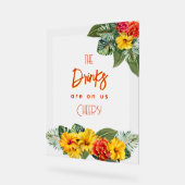 Panneau en acrylique Open Bar à l'Hibiscus Tropica (Angle)