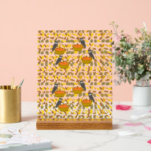 Panneau en Acrylique Panier de Citrouilles (Mariage)