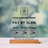 Panneau en acrylique QR pour payer par numérisatio (Neutre)