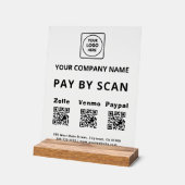 Panneau en acrylique QR pour payer par numérisatio (Angle)