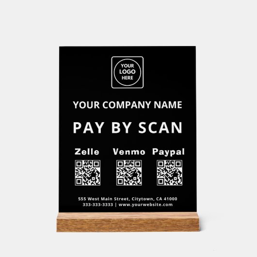 Panneau en acrylique QR pour payer par numérisatio (Recto)