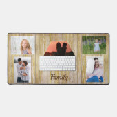 Panneau en bois clair Cinq photos (Clavier et souris)