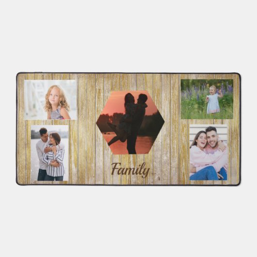 Panneau en bois clair Cinq photos (Recto)