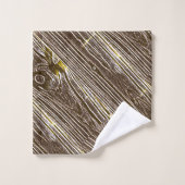 Panneau en bois rustique à angle (Gant de toilette)