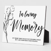 Panneau en Mémoire d'amour Plaque de table avec Ea (Côté)