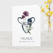 Panneau étoile Taurus Zodiac Carte d'anniversaire (Fleur jaune)