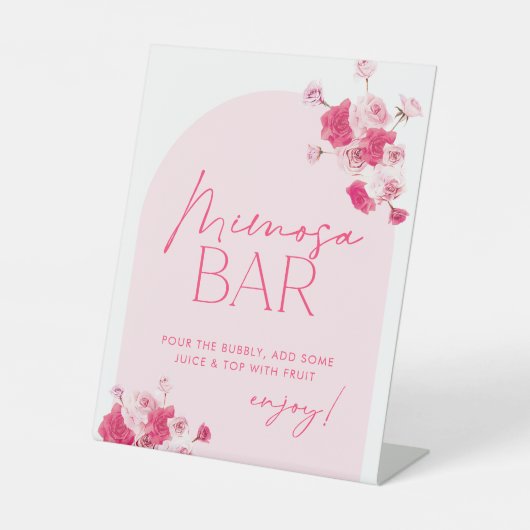 Panneau Fête des mariées rose Floral Mimosa Bar (Recto)