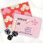 Panneau fléché du Mariage Las Vegas - cartes de ré<br><div class="desc">Mariage à Las Vegas RSVP cartes de réponse avec signe en forme de flèche et polices amusantes avec une ambiance rétro mod. Il présente des couleurs amusantes de rose, rouge, orange et blanc crémeux très clair. Parfait pour un mariage rapide ou une fête à Vegas ! Tous les termes peuvent...</div>