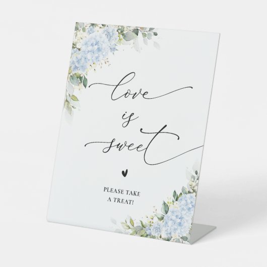 Panneau Fleur d'Hydrange Bleu L'Amour est Doux (Recto)