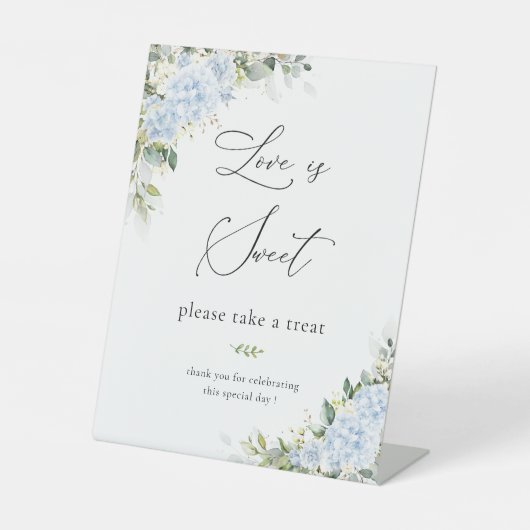 Panneau Fleur d'Hydrangea Bleue L'Amour est Doux (Recto)