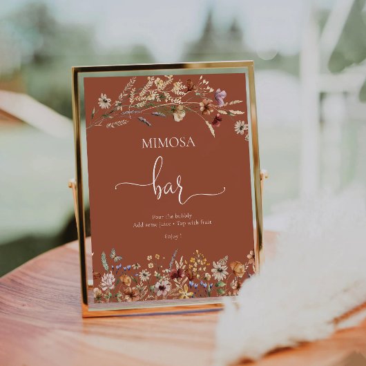 Panneau Fleur sauvage minuscule en terre cuite or