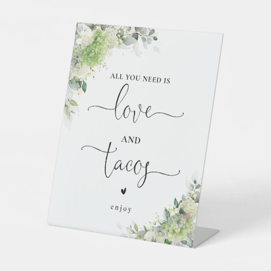 Panneau Floral Hydrangeas Love and Tacos (Recto)