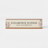 Panneau Floral personnalisé Nom du bureau Plaque (Devant)