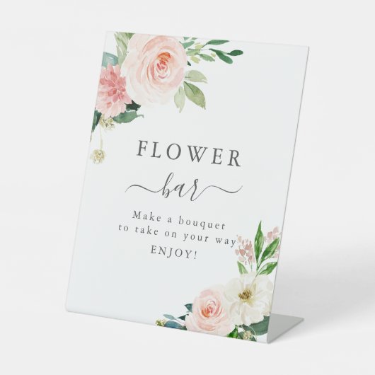 Panneau Flore Baby shower rose pâle (Recto)