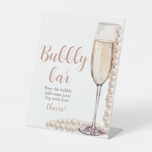 Panneau Gold Pearls et Prosecco Champagne Bubbly B (Recto)