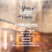 Panneau Heures de bureau du logo personnalisé (Feuille 2)