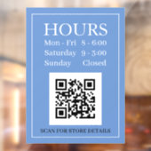 Panneau Heures d'Ouverture, Code QR, Message Bleu  (Feuille 2)