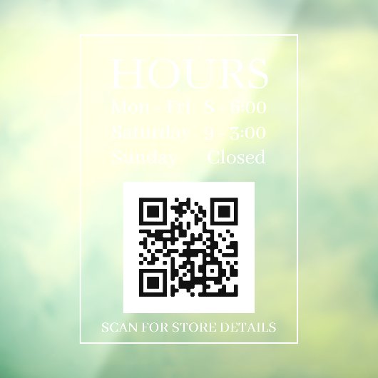 Panneau Heures d'Ouverture, Code QR, Message Texte (Feuille 3)