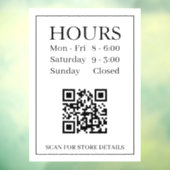 Panneau Heures d'Ouverture, Code QR, Message Texte (Feuille 3)