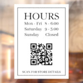 Panneau Heures d'Ouverture, Code QR, Message Texte (Feuille 2)