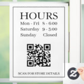 Panneau Heures d'Ouverture, Code QR, Message Texte (Maison)