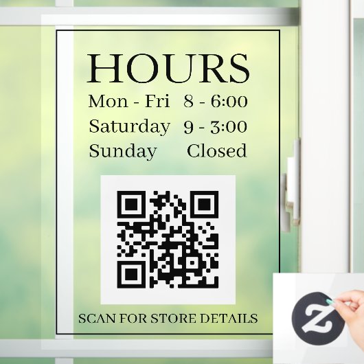 Panneau Heures d'Ouverture, Code QR, Texte Noir Me (Maison)