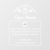 Panneau horaire ouvert de la cafétéria avec logo (Feuille)