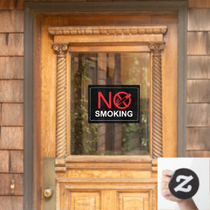 Panneau Interdiction de Fumer Autocollant Noir pou