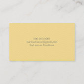 panneau jaune à motif carte de visite chevron frai (Dos)