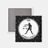 Panneau Libra Zodiac, Aimant noir et blanc (Recto/Verso)