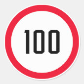 Panneau Limite de vitesse de 100 km/h | Stickers r (Devant)