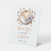Panneau Livres et cadeaux de Baby shower de café (Recto)