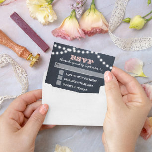 Panneau lumineux Mariage rose Carte RSVP
