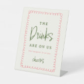 Panneau Mariage à barre ouverte rose et vert (Recto)