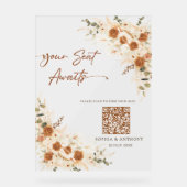 Panneau Mariage acrylique du tableau de sièges QR (Recto)