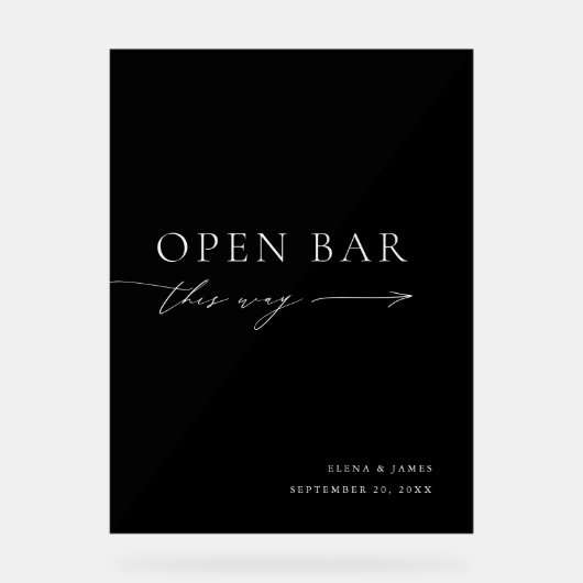 Panneau Mariage Acrylique noir et blanc (Recto)